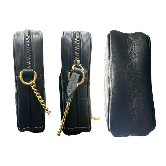 Gucci Marmont Mini Black Quilted Shoulder Bag with Gold Crossbody Chain - Picture 3 of 6